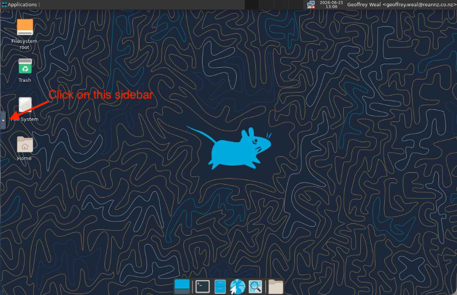Click the sidebar tab on the left edge of the Virtual Desktop