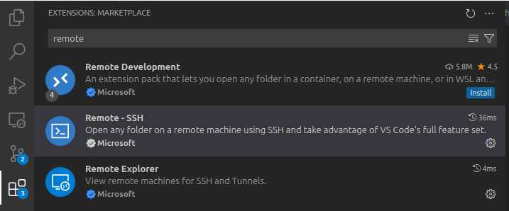 vscode remote extension